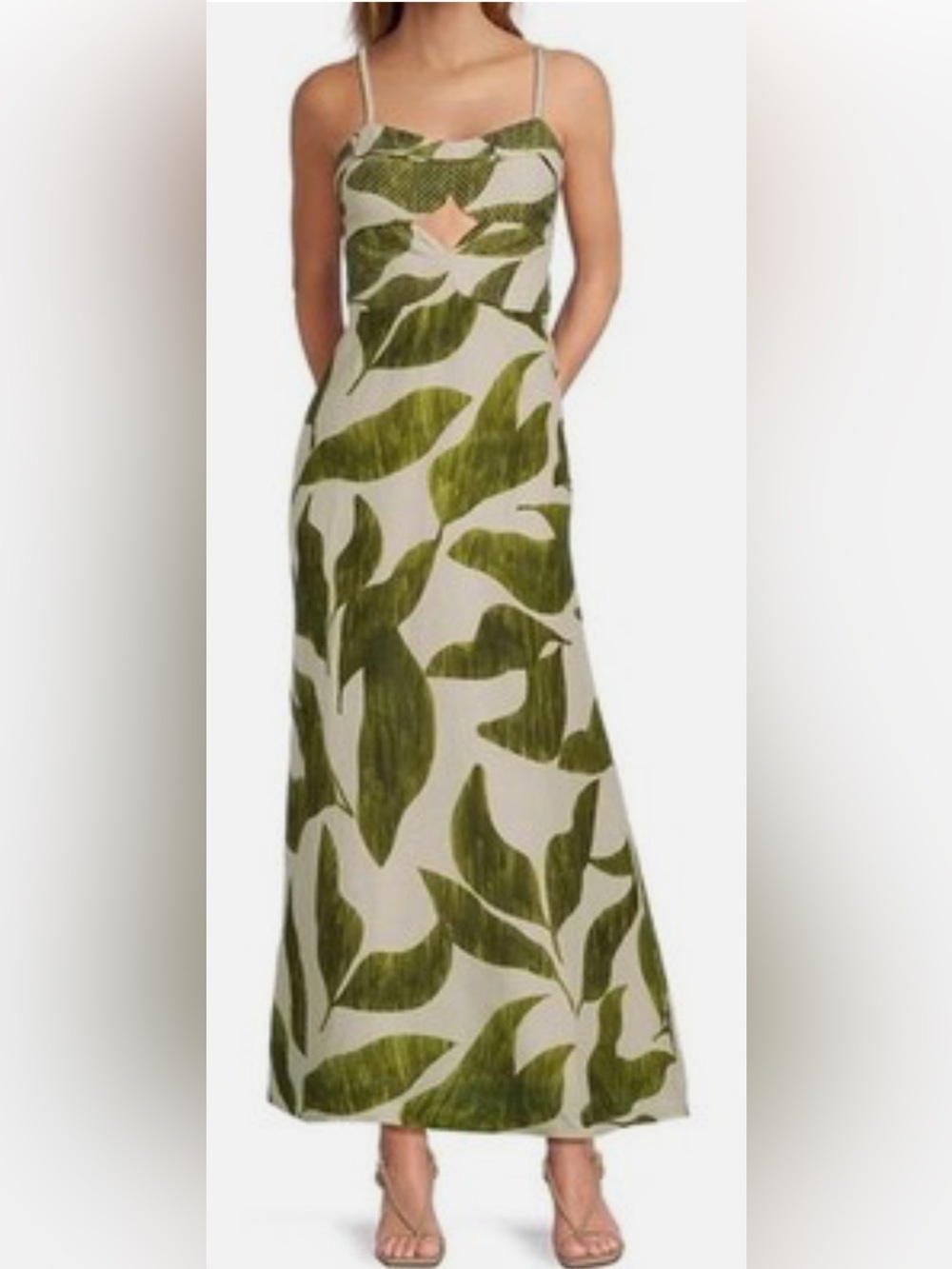 Antonio Melani M.G. Style Finley Linen Blend Sweetheart Neck Maxi Dress NWT - Picture 10 of 10